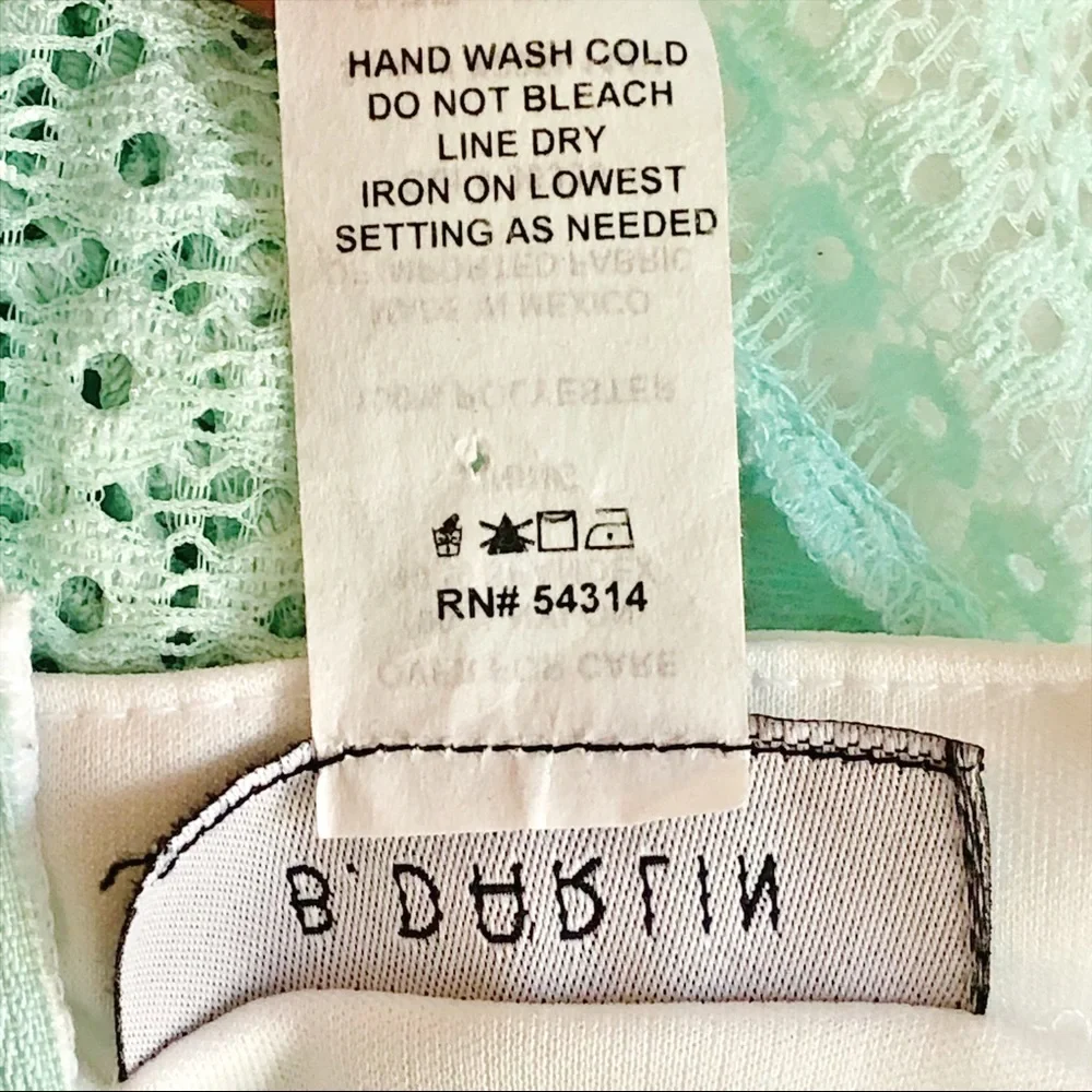 B. Darlin Juniors' Mint Green Fit & Flare Lace Dot Eyelet Dress - Picture 12 of 16